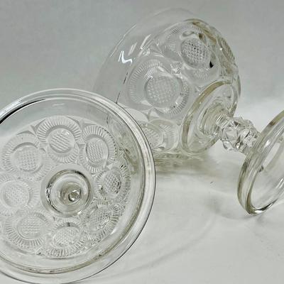 Bryce Higbee & Co. Crescent Lidded Glass Compote EAPG