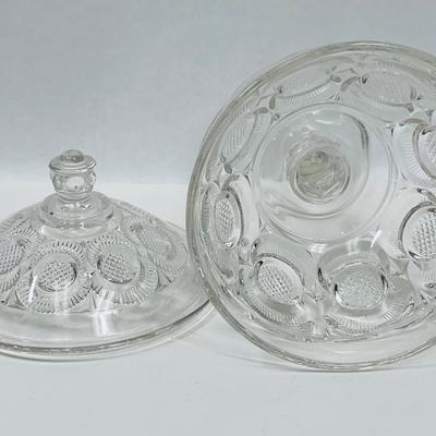 Bryce Higbee & Co. Crescent Lidded Glass Compote EAPG