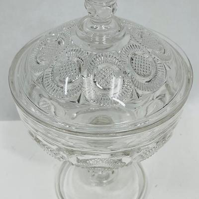 Bryce Higbee & Co. Crescent Lidded Glass Compote EAPG