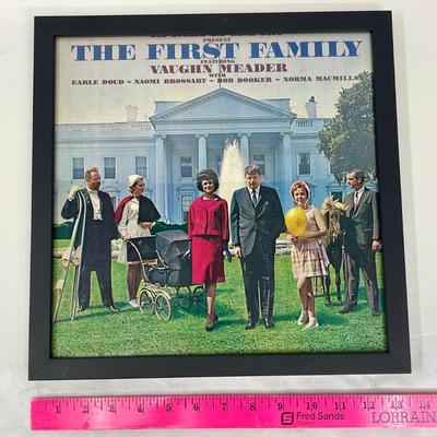 Framed Vintage 33RPM Vinyl Comedy Album: The First family