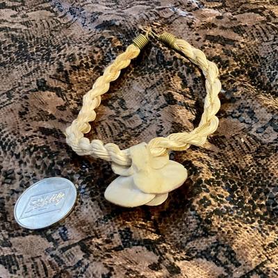 Choker with white rose, necklace