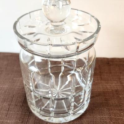 Lot #46 Crystal Biscuit Barrel - Unmarked