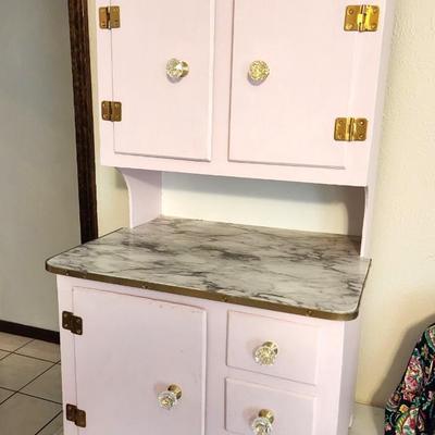 Lot #47 Very Cute Child's Hoosier Kitchen Cabinet - Playtime