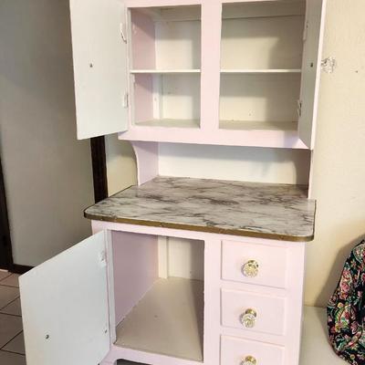 Lot #47 Very Cute Child's Hoosier Kitchen Cabinet - Playtime