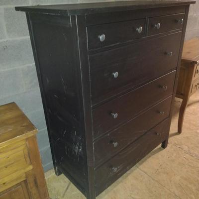 Tall Wood Finish Dresser