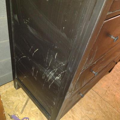 Tall Wood Finish Dresser