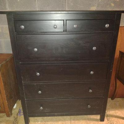 Tall Wood Finish Dresser