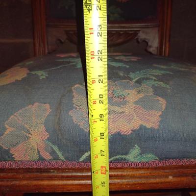 Vintage Wood Framed Upholstered Chair