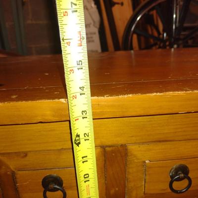 Wooden Chest with Faux Drawer Design