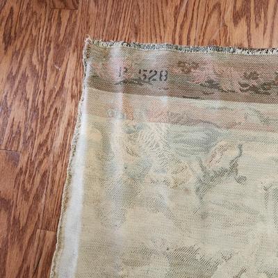 Vintage Tapestry Picnic Swinging Dogs Children Dancing 28x60