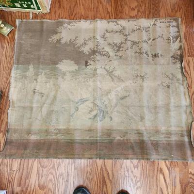 French Tapestry Man Woman Sheep in Field 39"x47"