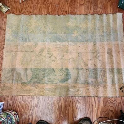 French Tapestry Outdoor Party Dogs Music Dancing 55x38