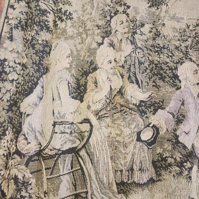 French Tapestry Outdoor Party Dogs Music Dancing 55x38