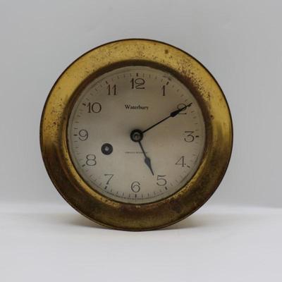 Antique Brass Waterbury Clock