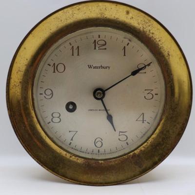 Antique Brass Waterbury Clock
