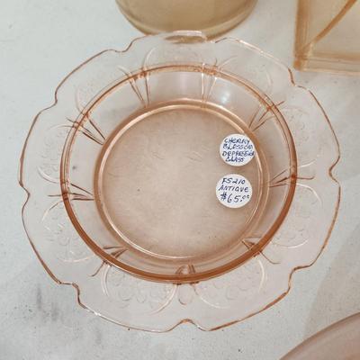 Vintage Glass Box Lot Depression Pink & Purple Glass