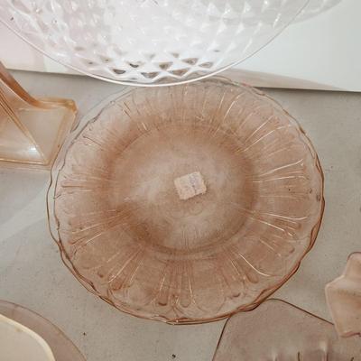 Vintage Glass Box Lot Depression Pink & Purple Glass