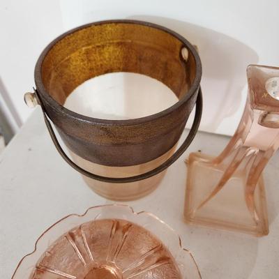 Vintage Glass Box Lot Depression Pink & Purple Glass