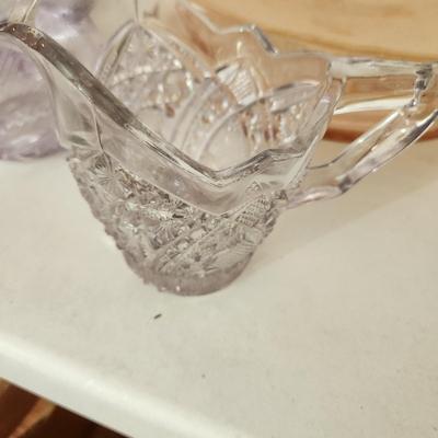 Vintage Glass Box Lot Depression Pink & Purple Glass