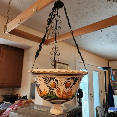 Hand Painted Hanging Pottery Planter