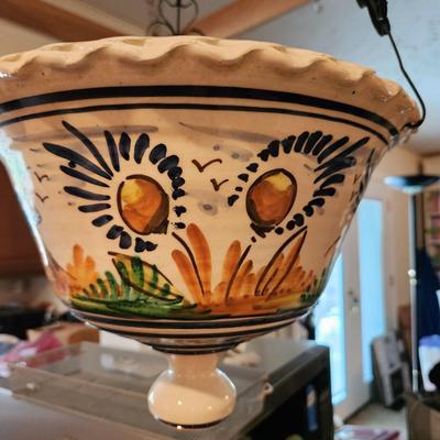 Hand Painted Hanging Pottery Planter