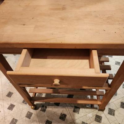 Wood Kitchen Cart Work Station on Casters 20x30x36