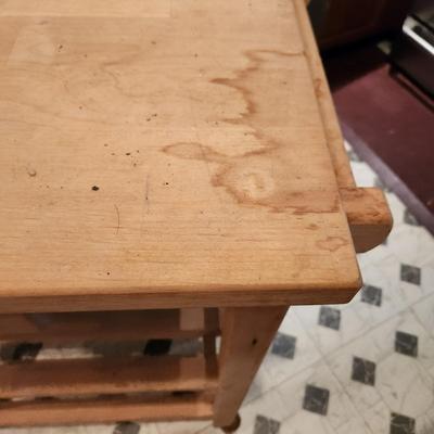 Wood Kitchen Cart Work Station on Casters 20x30x36