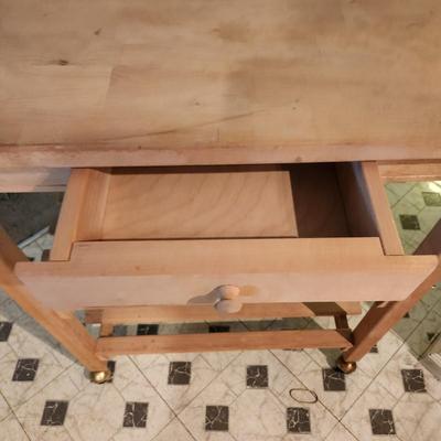 Wood Kitchen Cart Work Station on Casters 20x30x36