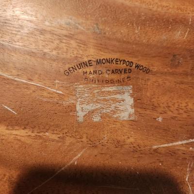 Monkeypod wood Bowl w Faux Fruit