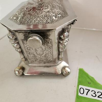 Vintage Metal Engraved Jewelry Tea Box Middle East