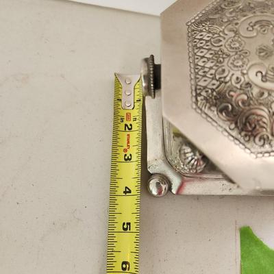 Vintage Metal Engraved Jewelry Tea Box Middle East