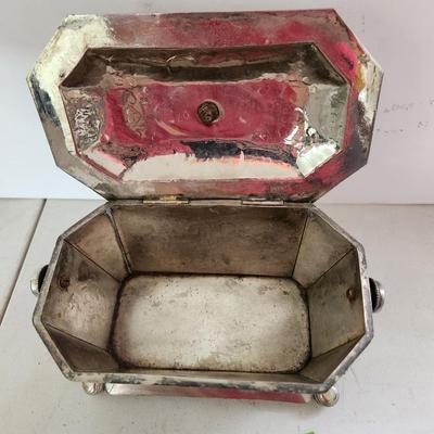 Vintage Metal Engraved Jewelry Tea Box Middle East