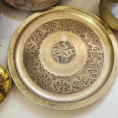 Collectable Lot of Metal Plates Bowls Pot