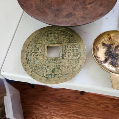 Collectable Lot of Metal Plates Bowls Pot