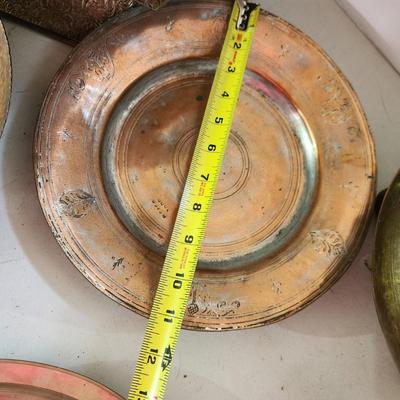 Collectable Lot of Metal Plates Bowls Pot