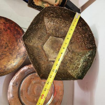 Collectable Lot of Metal Plates Bowls Pot