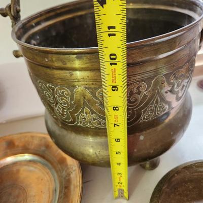 Collectable Lot of Metal Plates Bowls Pot