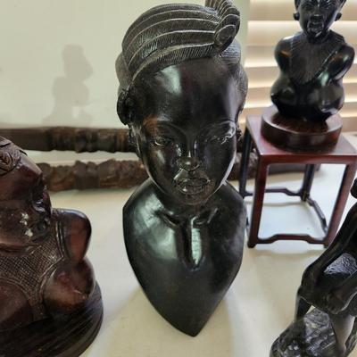 Collectable Wood Lot Hand Carved Figures