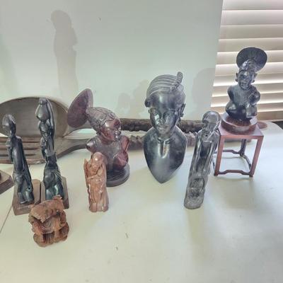 Collectable Wood Lot Hand Carved Figures