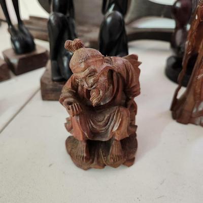 Collectable Wood Lot Hand Carved Figures