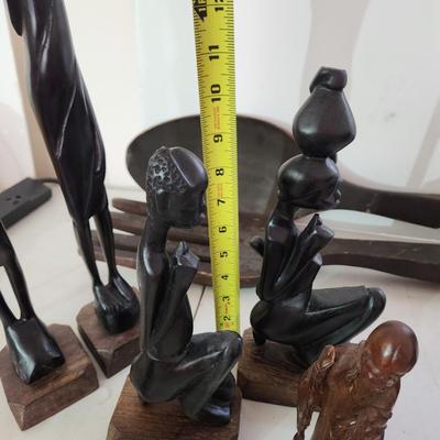Collectable Wood Lot Hand Carved Figures