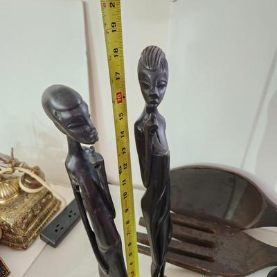 Collectable Wood Lot Hand Carved Figures