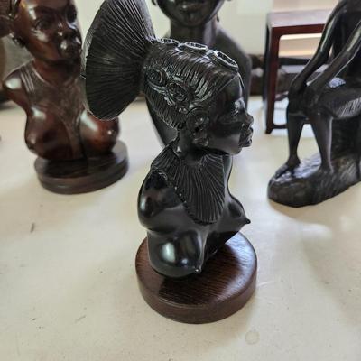 Collectable Wood Lot Hand Carved Figures