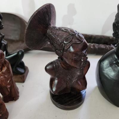 Collectable Wood Lot Hand Carved Figures