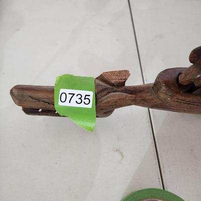 Vintage 9 Man African Dragon Boat Canon Tribal Art