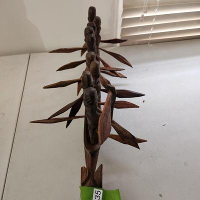 Vintage 9 Man African Dragon Boat Canon Tribal Art