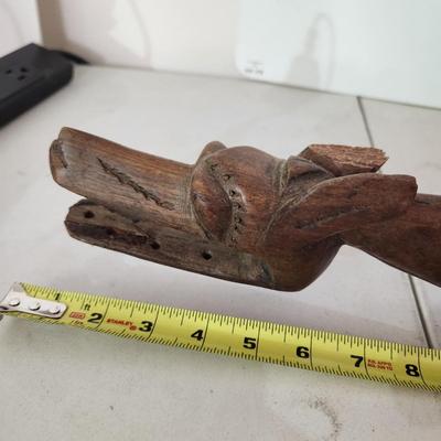 Vintage 9 Man African Dragon Boat Canon Tribal Art