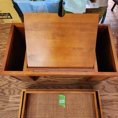 3 pcs Wood Serving Trays Desk Bed Table Magazine Holder