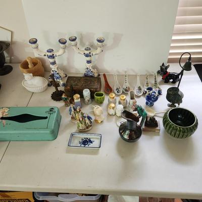 Large Collectable Lot USA Pottery, Brazil Candle Holders, Milk glass and more