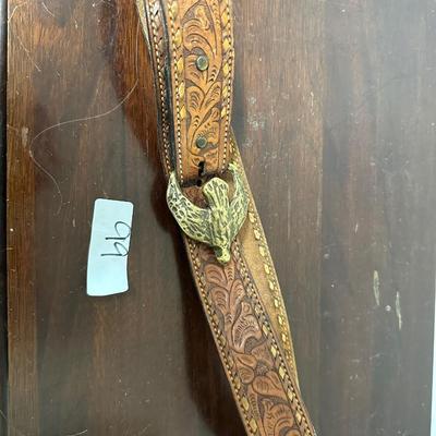 VINTAGE COWHIDE BELT EAGLE BUCKLE